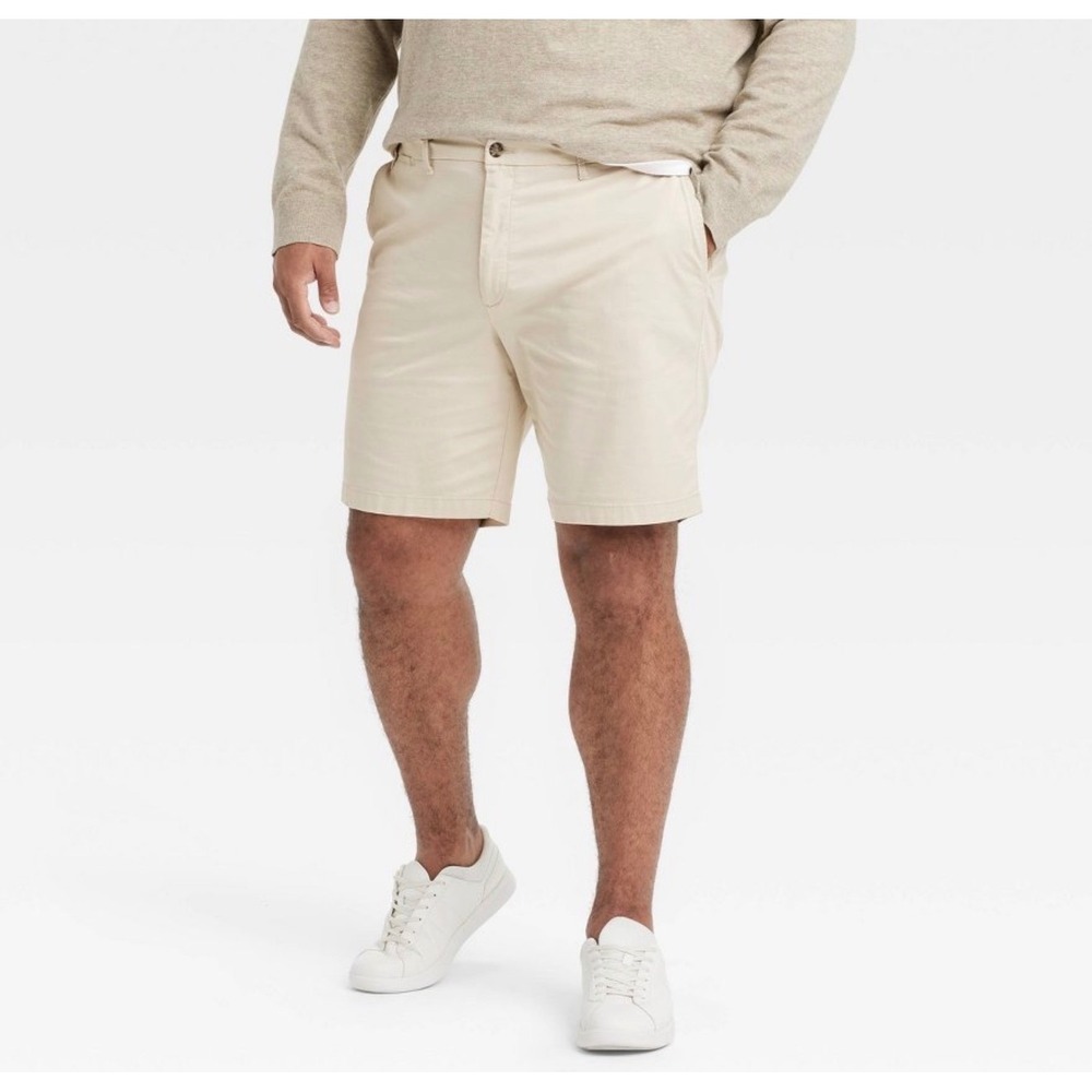 Men's NWT Goodfellow Every Wear Flat Front Chino Shorts Size 48